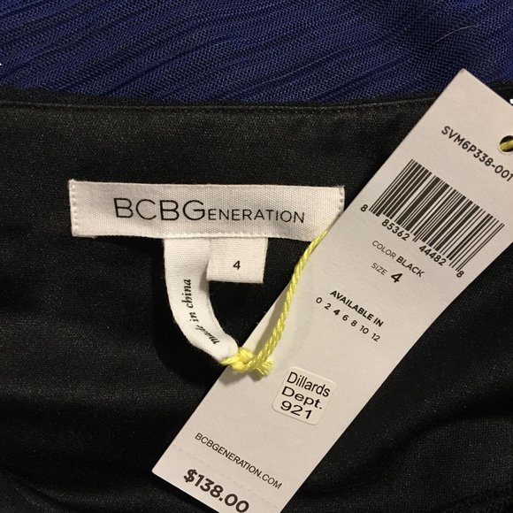 BCBGeneration Cobalt & Black Dress - Size 4 - NWT - Picture 7 of 7